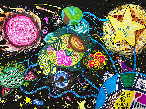 科幻画(我梦中的太空)