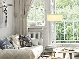 北歐風居家客廳陽光日景