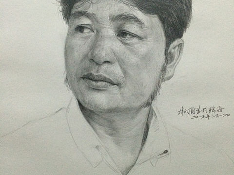 写实素描《老师》