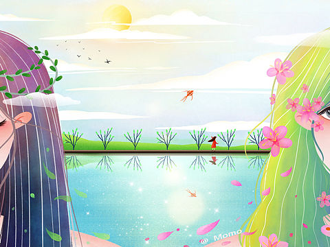 春暖花开，万物复苏！（个人主页-ZMzUzNTU4OTI=） - 商业插画 - 站酷设计师默momo原创素材 - 站酷ZCOOL