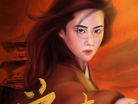 原创插画#花木兰头像/壁纸#绘画#手绘#刘亦菲