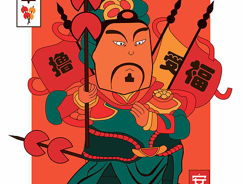 插画练习：炸串店的门神