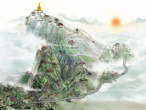 水墨手绘地图