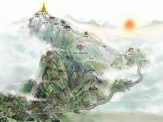 水墨手绘地图插画-商业插画1844326泡芙s5年前2017原创手绘地图创作