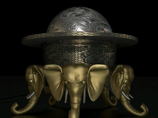 C4D三维建模—象头器皿