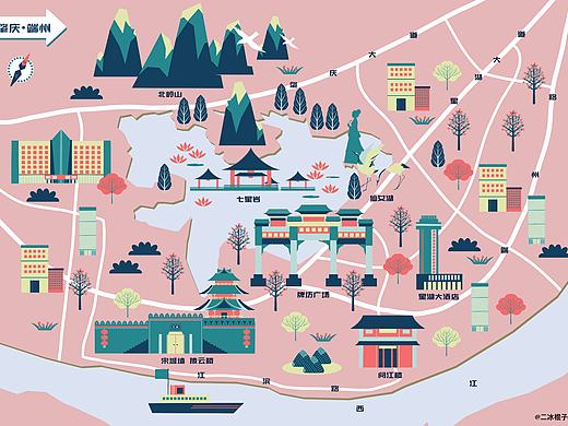 地图插画（个人主页-ZNDQ5Nzc0MDg=） - 创作习作 - 站酷设计师小棍原创素材 - 站酷ZCOOL