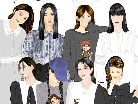 服装穿搭插画设计（个人主页-ZNjA5MTA4NjQ=） - 休闲/流行服饰 - 站酷设计师火火设计工作室原创素材 - 站酷ZCOOL