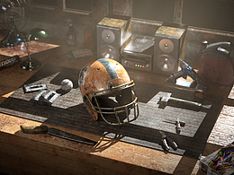 Cinema 4D-棒球帽臟舊寫實場景