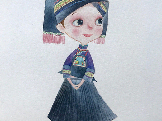 手绘少数民族