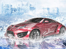 汽車漆面護理產品創(chuàng)意海報