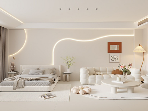 现代奶油风卧室