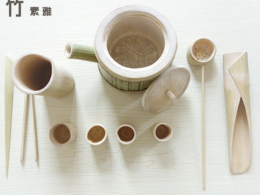 手工竹制茶具