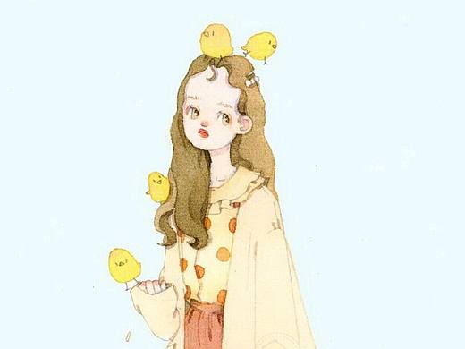 水彩少女穿搭手帐头像水彩教程森系手绘插画卡通形象