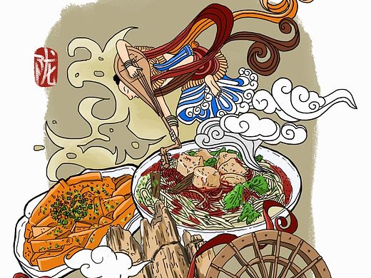 黄河九省美食明信片