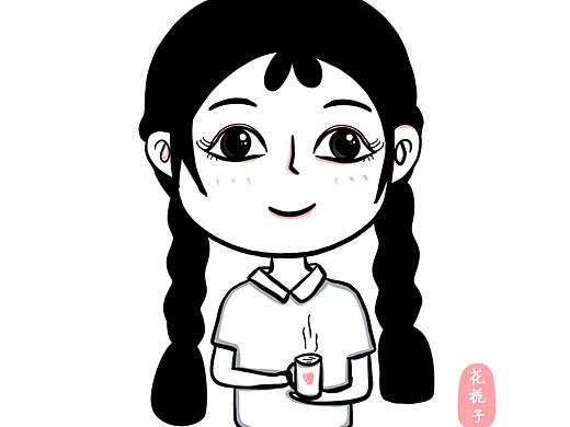 黑白简笔女生头像，喜欢可以拿走