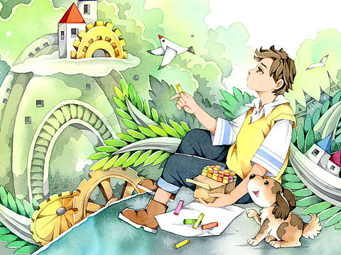 一套少年幻想小说封面配步骤图[z我顶]