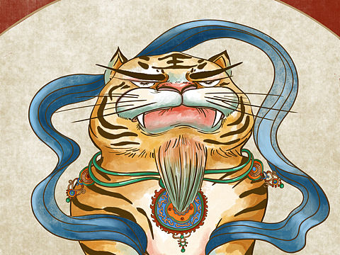 敦煌天龍虎系列（個(gè)人主頁(yè)-ZNTczNjA2MTI=） - 藝術(shù)插畫(huà) - 站酷設(shè)計(jì)師芯蕊329原創(chuàng)素材 - 站酷ZCOOL