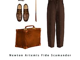 兒童插畫 神奇動物在哪里 紐特 斯卡曼德 服飾 衣服套