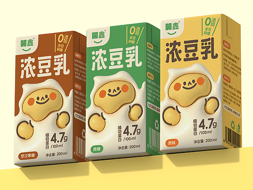 開鑫浓豆乳包装设计 | 拥抱开心