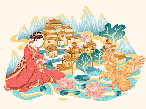 包装插画 国潮