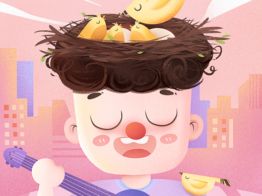 98011年前鸡窝头男孩插画-儿童插画74001年前添加表情还没有收到留言