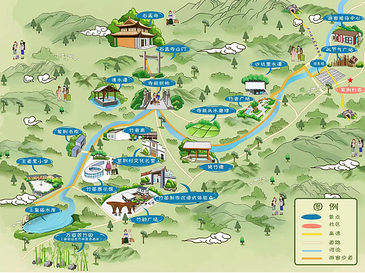 【美丽乡村】手绘地图设计导览图设计
