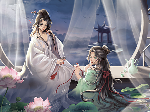《青城山下》插画设计（个人主页-ZNDUyOTU3Mjg=） - 创作习作 - 站酷设计师故梦与今昔原创素材 - 站酷ZCOOL