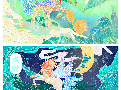 国潮风格插画（个人主页-ZNTIxNzc2NDQ=） - 商业插画 - 站酷设计师骆驼姑娘_LTGN原创素材 - 站酷ZCOOL