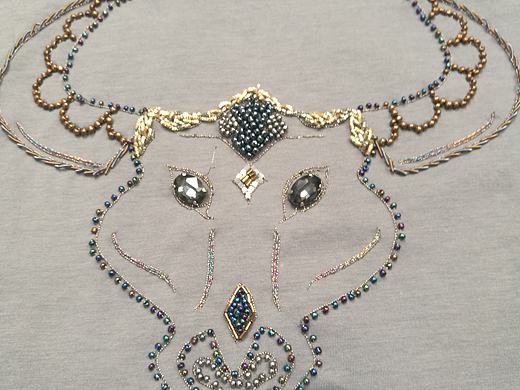 T恤造型设计，法式手工刺绣