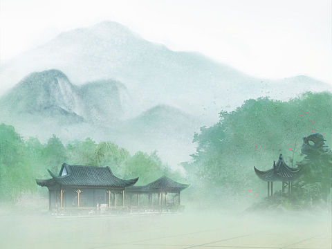古风场景原画-对弈