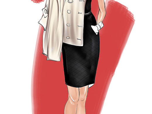 秀场摆拍服装效果图写生