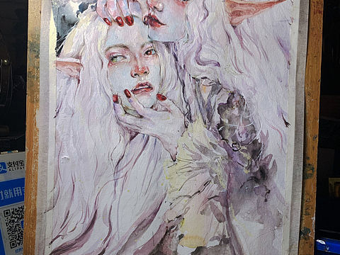 原创水彩画插画