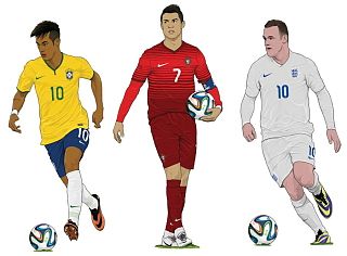 内马尔、C罗、鲁尼