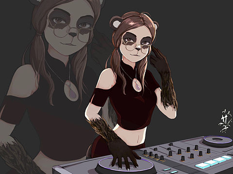 熊猫人dj（个人主页-ZNDYyODM1NDA=） - 艺术插画 - 站酷设计师x竹子x原创素材 - 站酷ZCOOL
