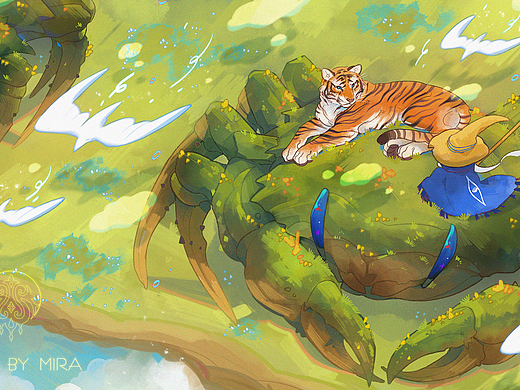 草原螃蟹（个人主页-ZNTQyMzA2NTY=） - 艺术插画 - 站酷设计师山屿白原创素材 - 站酷ZCOOL