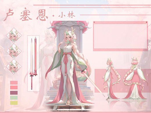 二次元人物创作设定，游戏，原画
