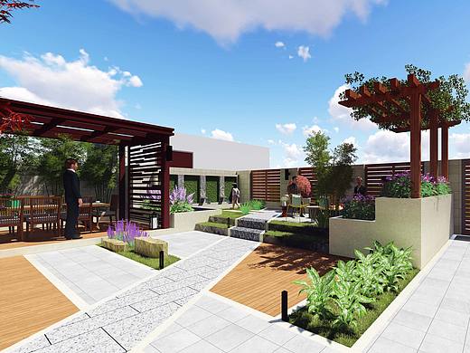 振兴集团总部大厦屋顶花园