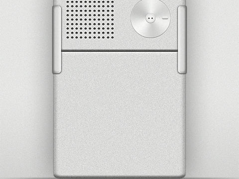 写实，博朗风格收音机，和几个小按钮。