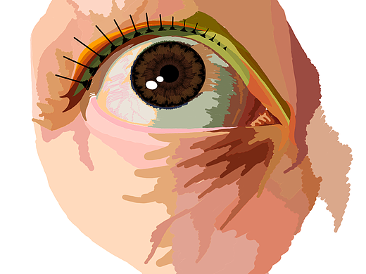 一只眼睛向上看