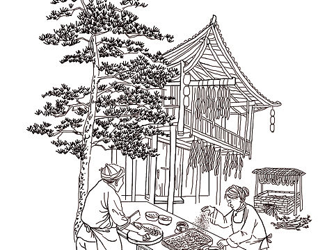 腊味小插画。