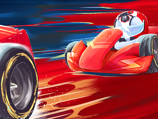 商业ip卡丁车插画