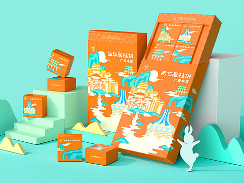 广西特色月饼 品华居桂大饼（个人主页-ZNTUzNjU3MjQ=） - 包装 - 站酷设计师Congdes虫虫原创素材 - 站酷ZCOOL