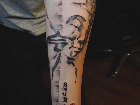 【水墨佛像纹身】vita|tattoo|书法