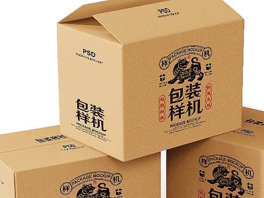 牛皮纸快递盒瓦楞纸物流箱样机