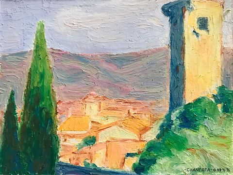  油画棒 风景 建筑 临摹Blanche Camus