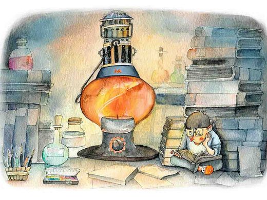 燈火書海中（個人主頁-ZMTQ0OTI2MzI=） - 商業(yè)插畫 - 站酷設(shè)計師阿銘插畫原創(chuàng)素材 - 站酷ZCOOL