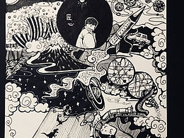 黑白裝飾設計畫原創(chuàng)系列