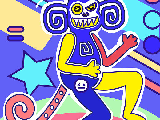 五彩猴（个人主页-ZNTI2OTY2MDg=） - 新锐潮流插画 - 站酷设计师王佳雨原创素材 - 站酷ZCOOL