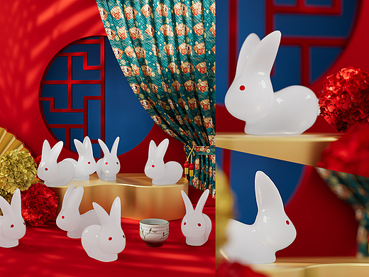 C4D中秋节海报高端表现手法