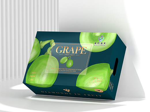 晴王葡萄阳光玫瑰包装盒、水果通用包装、高端大气唯美